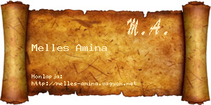 Melles Amina névjegykártya